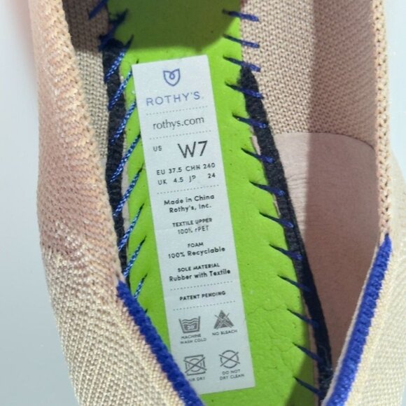 ROTHY'S The Point Beige Flats Women's Size W7 - Picture 9 of 11